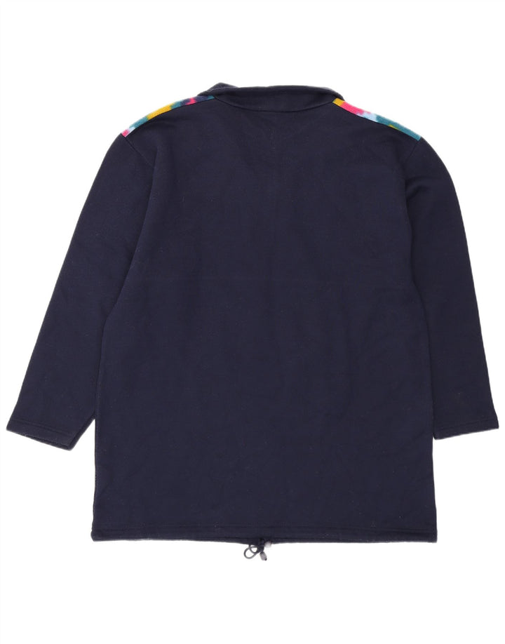 Tuta da uomo vintage pullover con zip sul collo Top grande blu navy geometrico