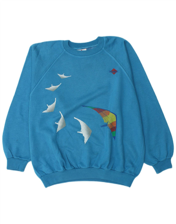 Felpa grafica da uomo Parmalat, maglione grande, cotone blu