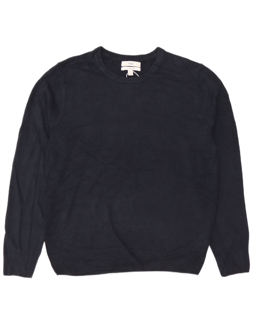 MARKS & SPENCER Maglione girocollo da uomo grande in acrilico blu navy