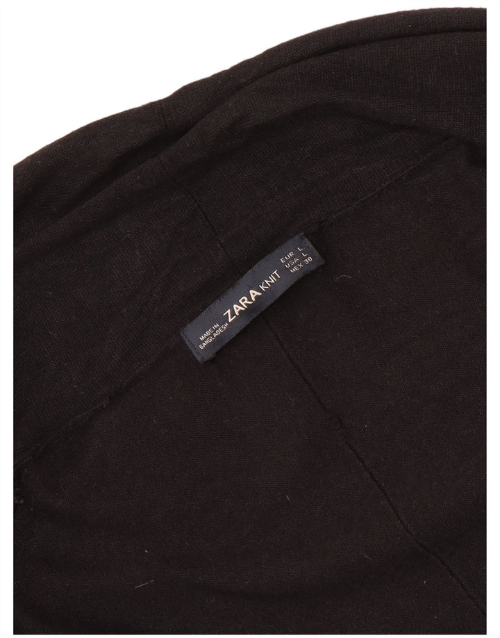 Maglione cardigan aperto da donna Zara UK 14 grande nero