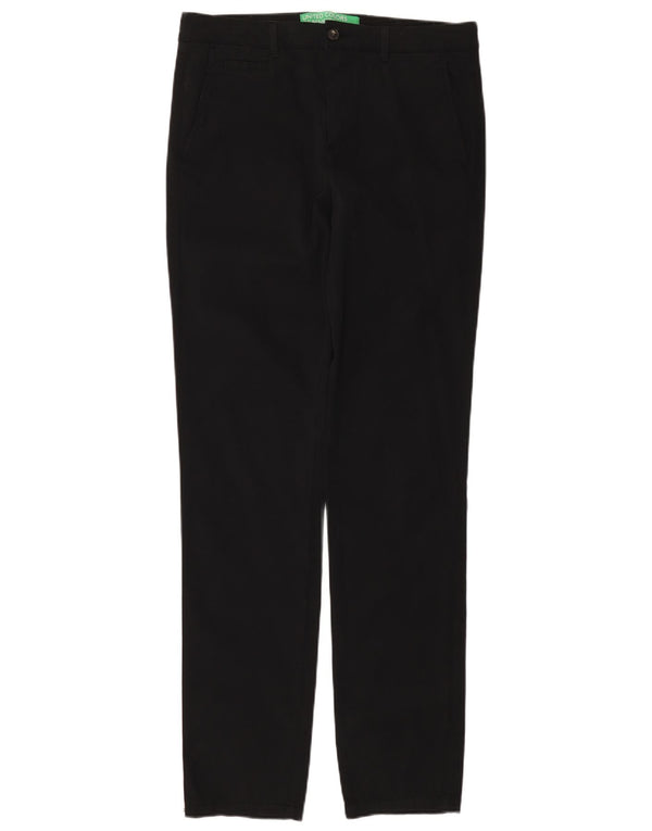 Pantaloni Chino Slim Da Uomo Benetton IT 46 Small W32 L34 Cotone Nero