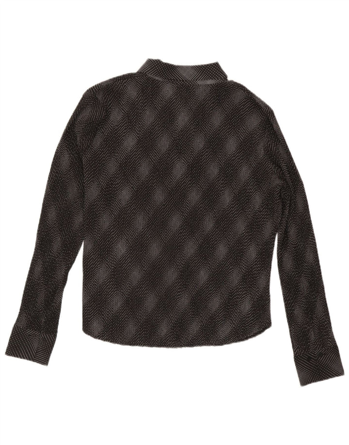 Camicetta camicia da donna Marks & Spencer UK 20 2XL Poliestere nero a quadri