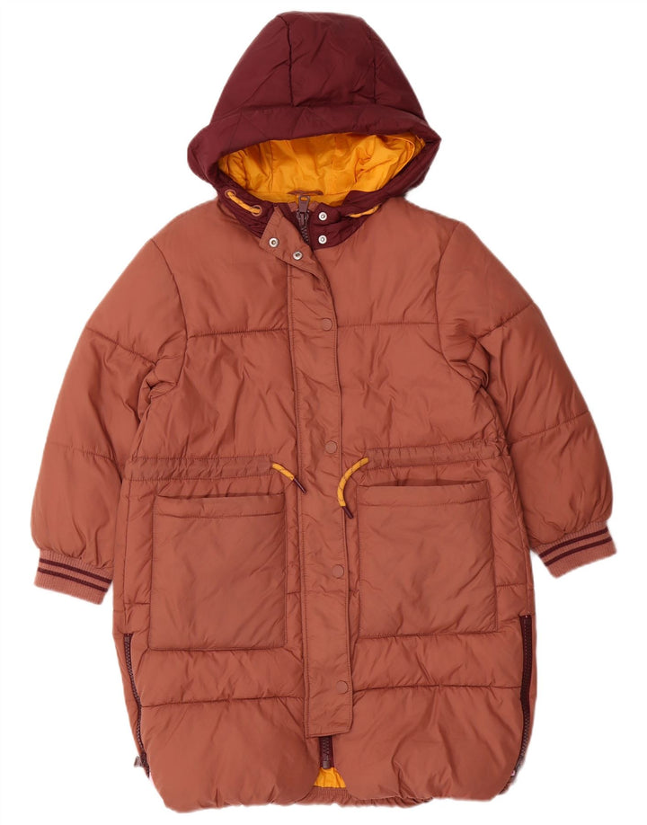 Giacca imbottita con cappuccio Zara per ragazze 8-9 anni Marrone Colourblock in poliammide