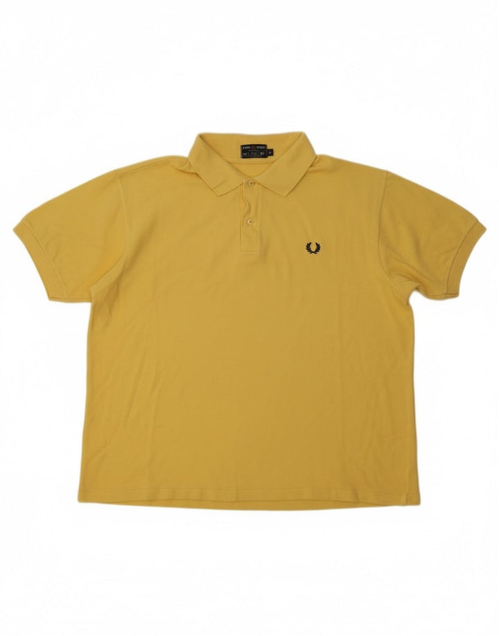 Polo da uomo Fred Perry grande in cotone giallo