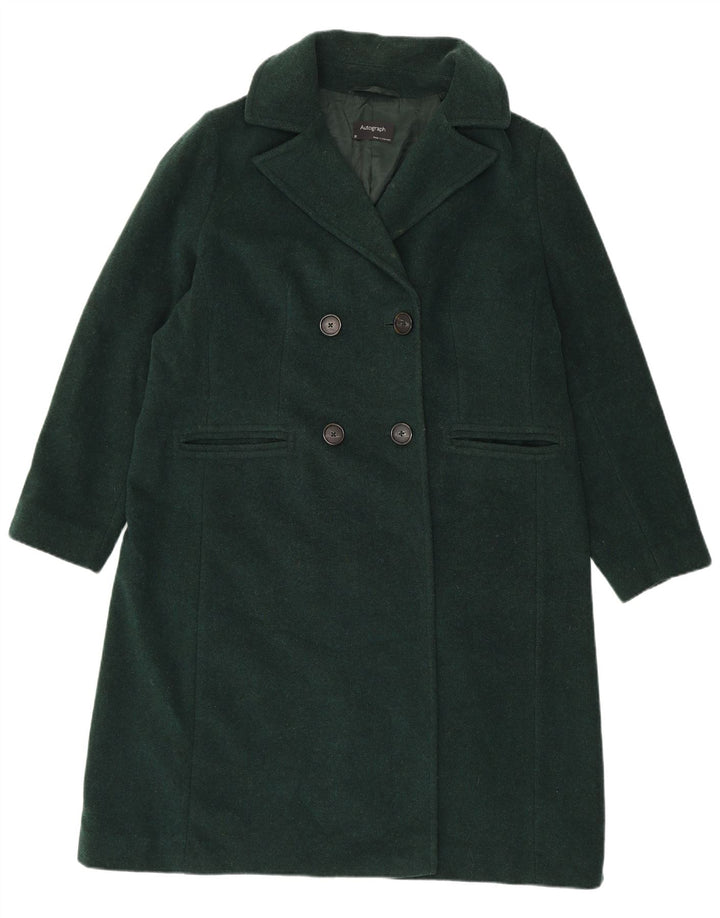 Cappotto doppiopetto da donna Marks & Spencer UK 20 2XL Lana verde