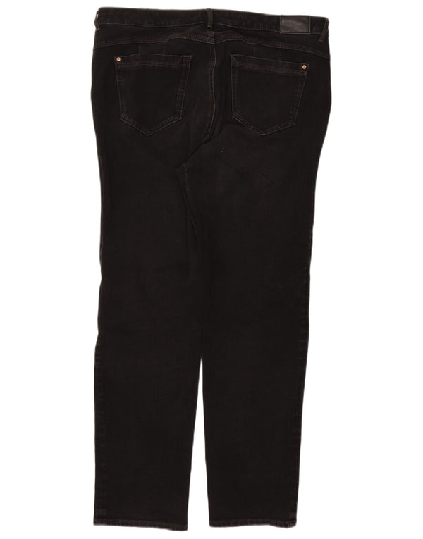 Jeans dritti Magic da donna Marks & Spencer UK 18 XL W36 L28 Cotone nero
