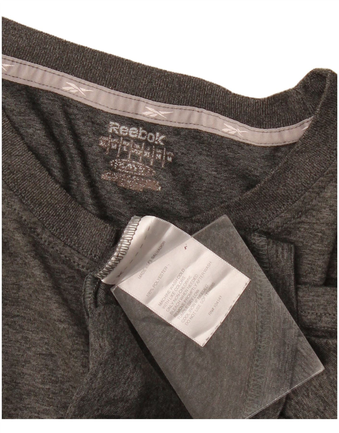 T-shirt Reebok da uomo Top grigio medio in poliestere
