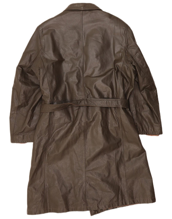 Cappotto in pelle vintage da uomo IT 54 2XL Cachi