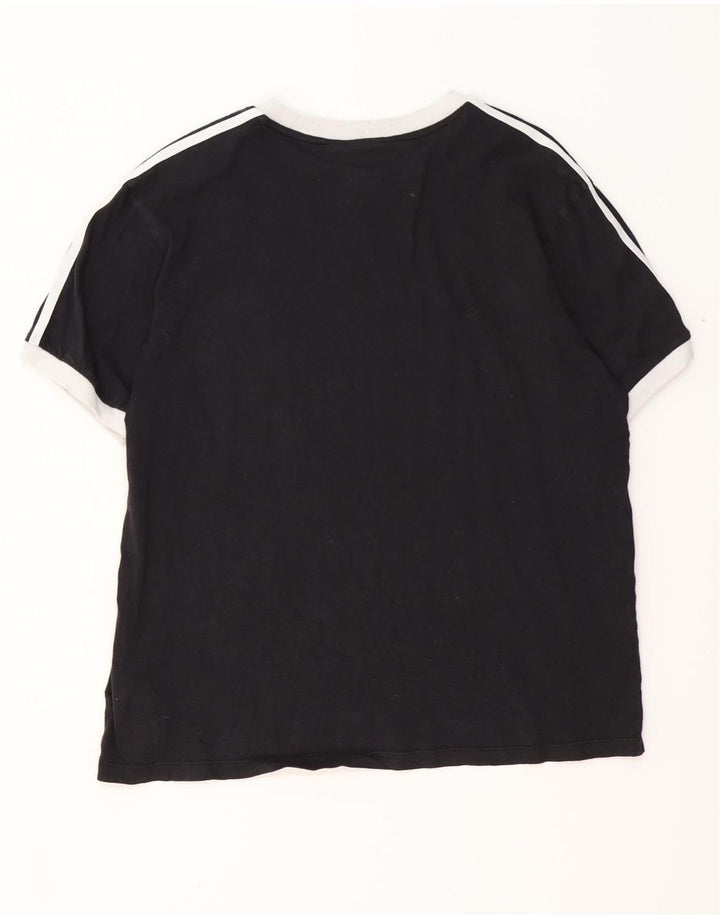 T-shirt ADIDAS da donna Top UK 16/18 grande cotone nero