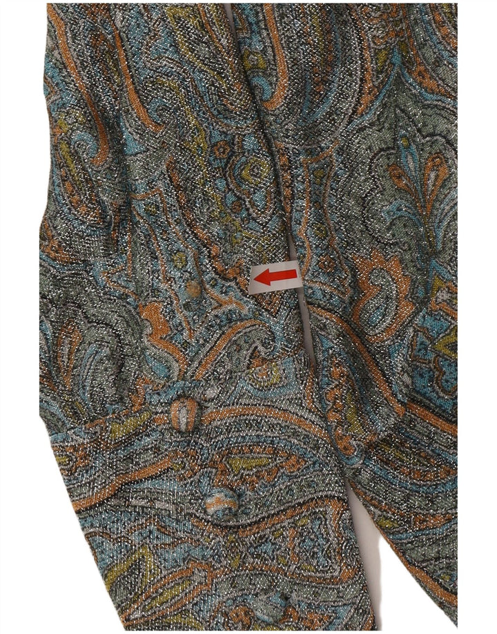 Camicetta camicia vintage da donna IT 46 Grande Paisley multicolore