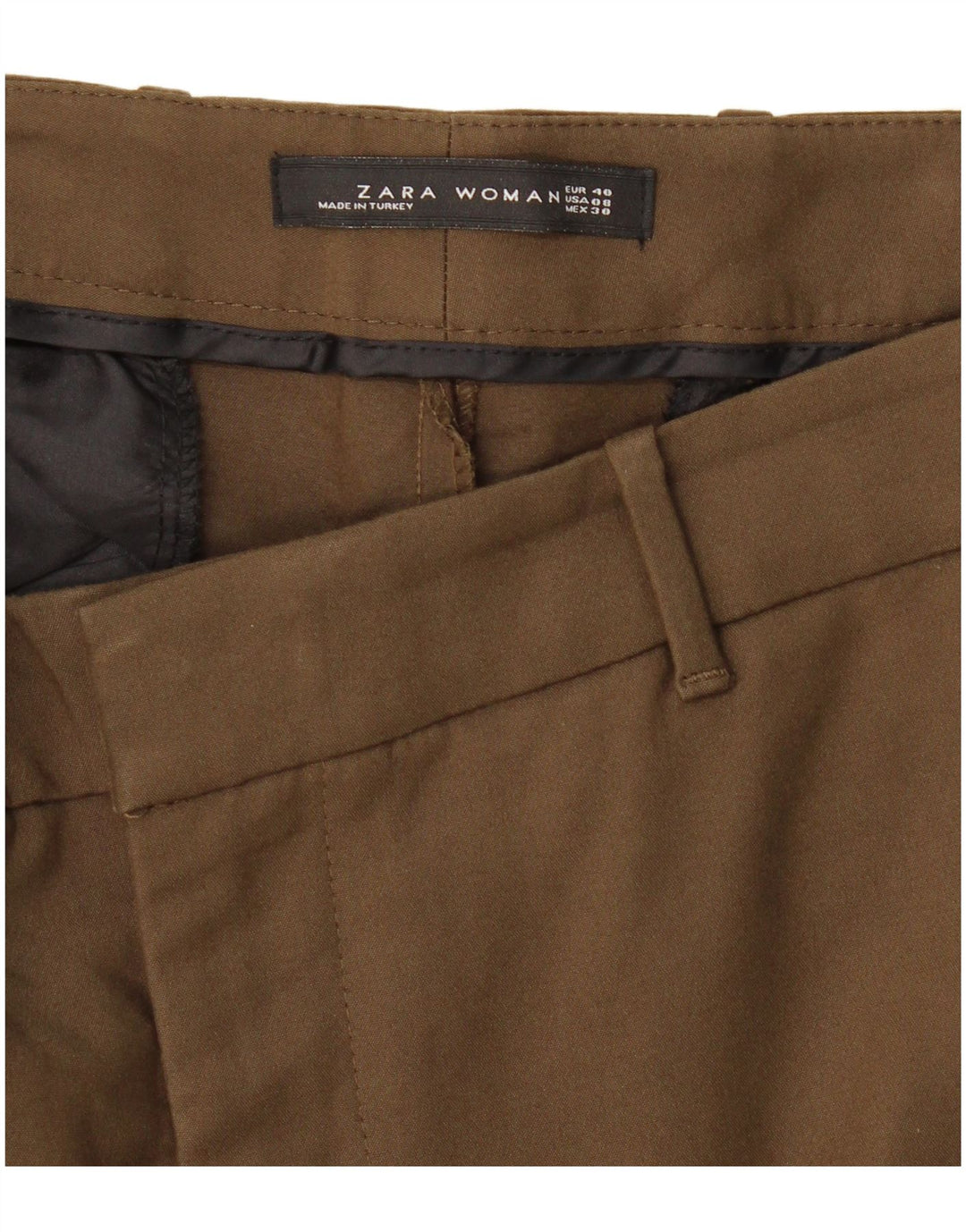 Pantaloni chino slim da donna Zara EU 40 medi W30 L28 kaki