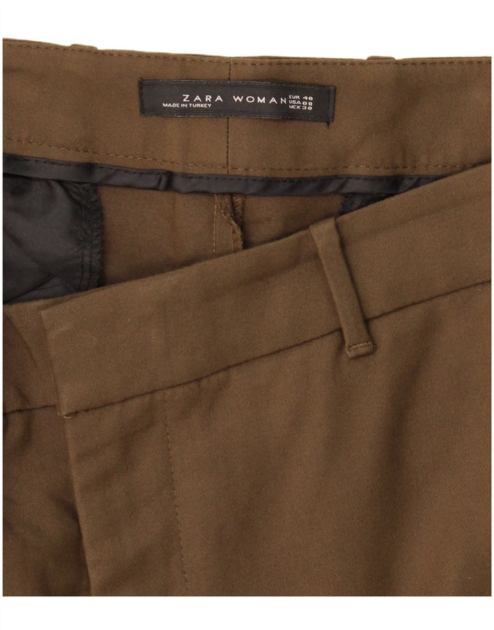 Pantaloni chino slim da donna Zara EU 40 medi W30 L28 kaki