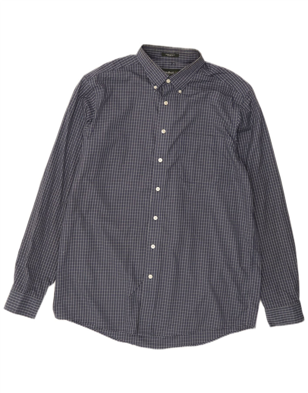 EDDIE BAUER Camicia da uomo alta dalla vestibilità rilassata, grande, in cotone a quadri blu navy