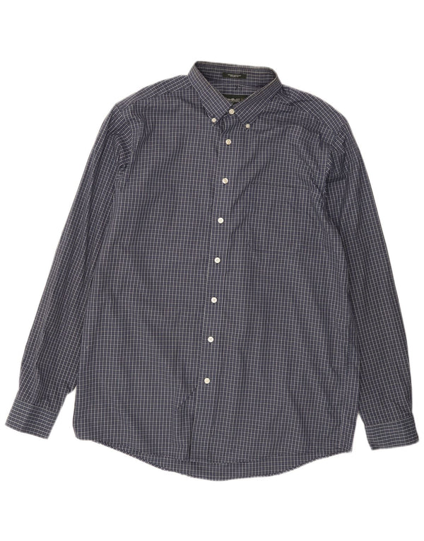 EDDIE BAUER Camicia da uomo alta dalla vestibilità rilassata, grande, in cotone a quadri blu navy