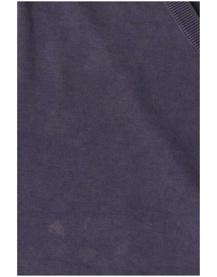Maglione maglione con scollo a V da uomo Sun68 grande cotone blu