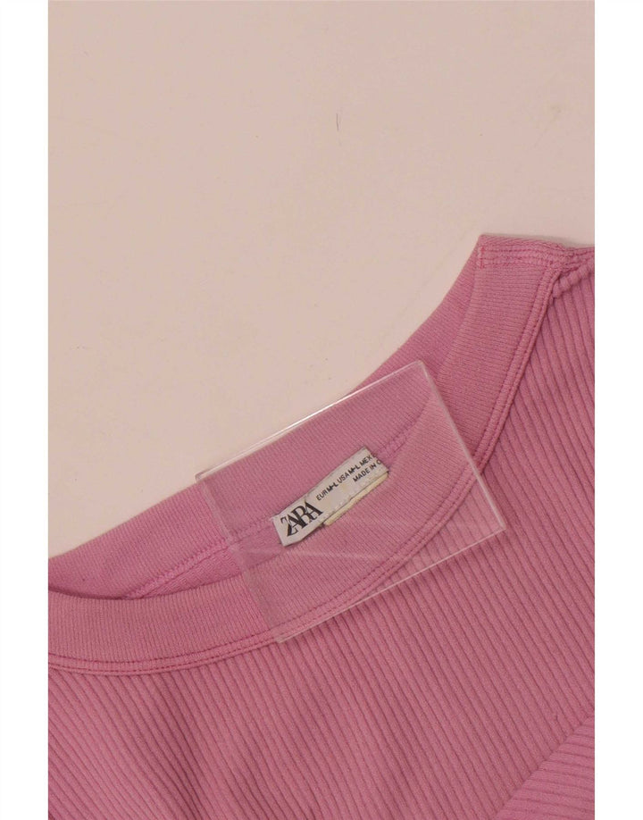 Canotta corta da donna Zara UK 12 Rosa medio