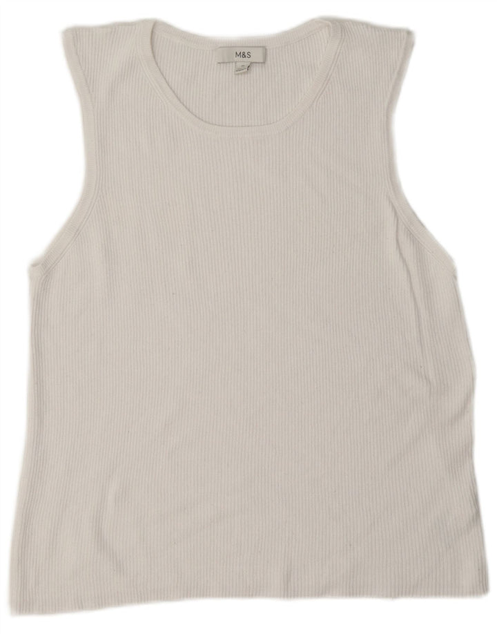 Canotta da donna Marks & Spencer UK 22 3XL Viscosa bianca