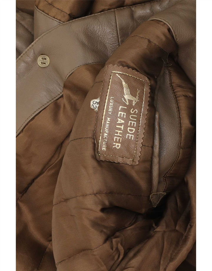 Giacca in pelle militare vintage da uomo IT 52 XL Marrone