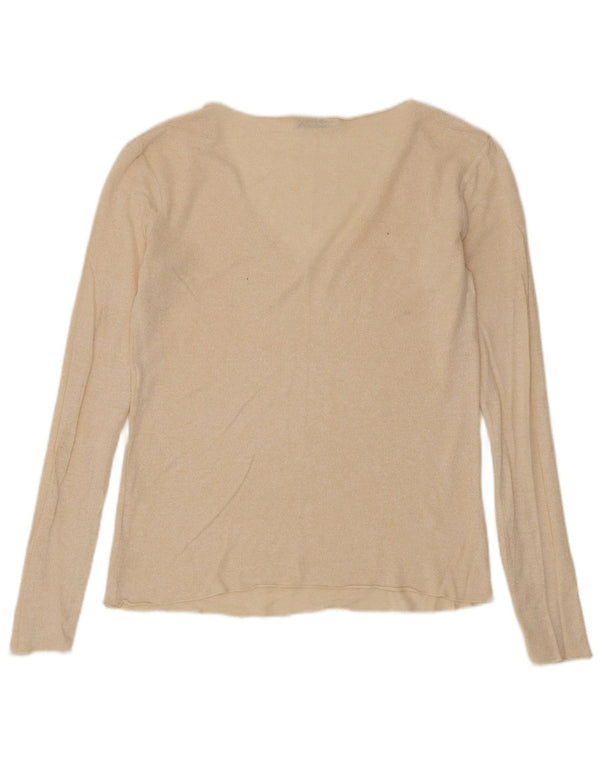 Top Zara da donna a maniche lunghe UK 14 beige medio
