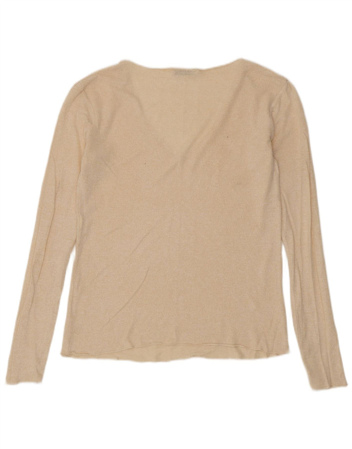 Top Zara da donna a maniche lunghe UK 14 beige medio