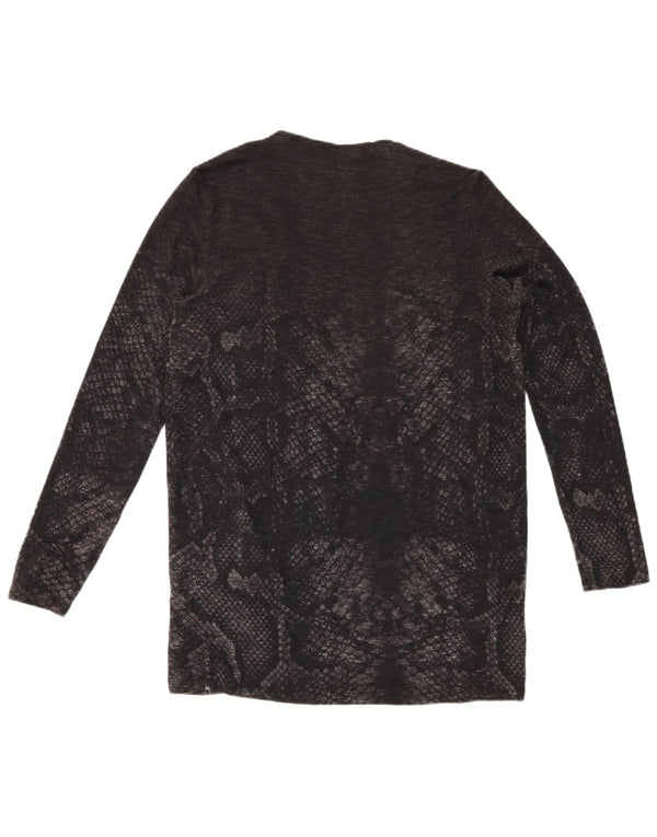 Maglione cardigan aperto da donna DESIGUAL UK 12 grigio medio stampa animalier