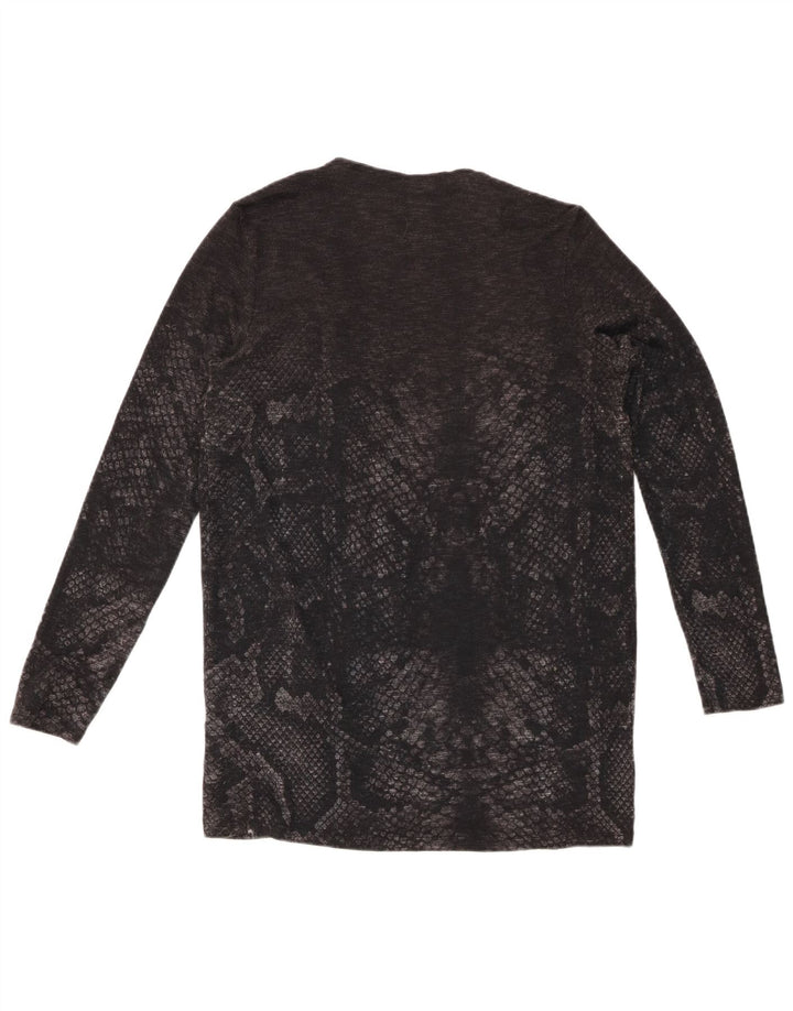 Maglione cardigan aperto da donna DESIGUAL UK 12 grigio medio stampa animalier