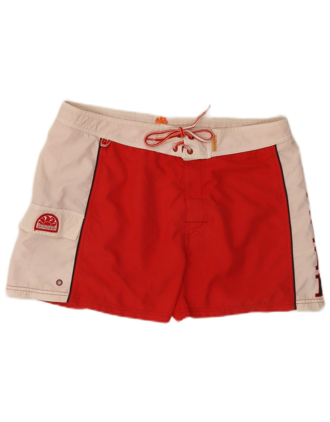 Pantaloncini da bagno grafici da uomo Sundek grandi color rosso