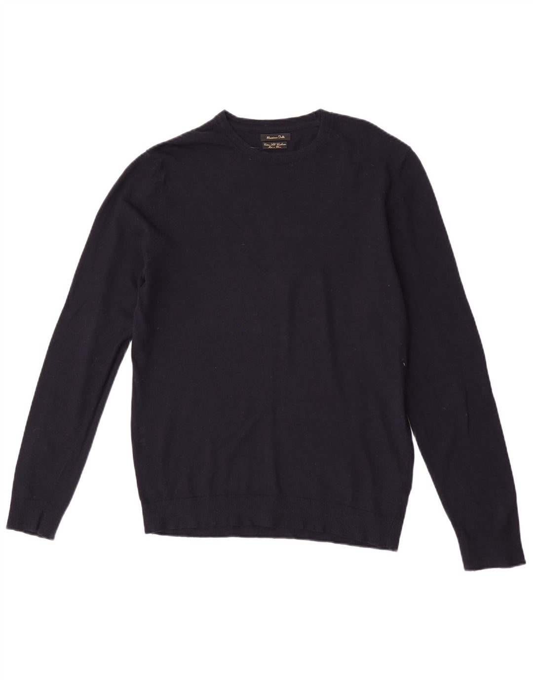 Maglione maglione girocollo da uomo Massimo Dutti in cotone blu navy medio