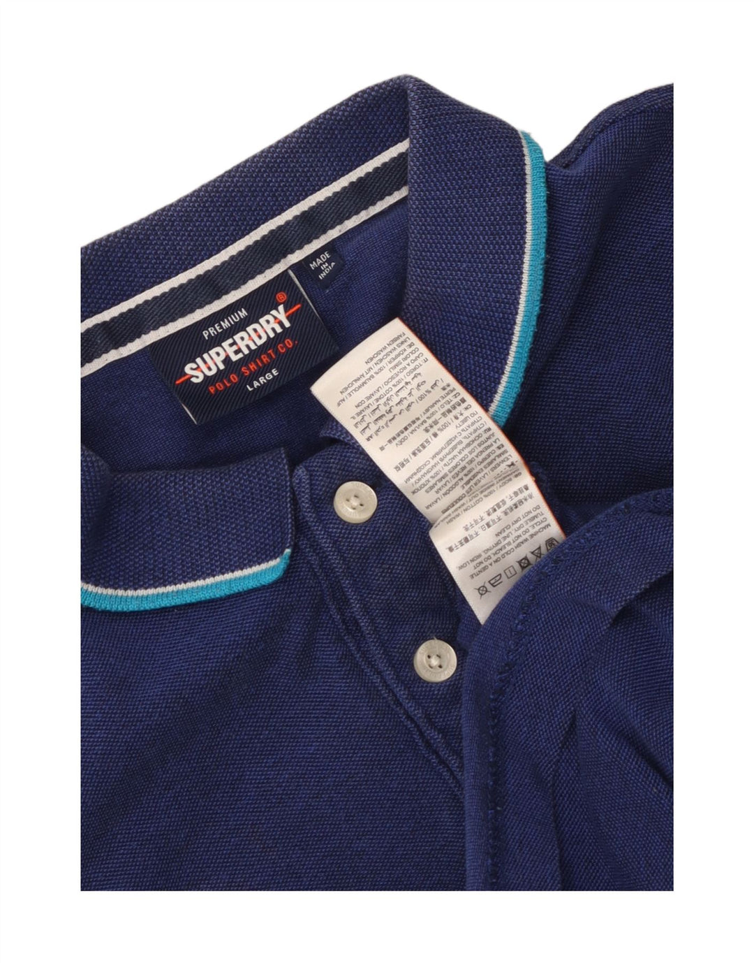 Polo da uomo Superdry Large in cotone blu