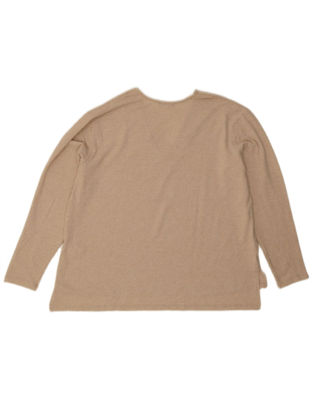 Maglione maglione con scollo a V da donna Zara UK 16 grande poliestere beige