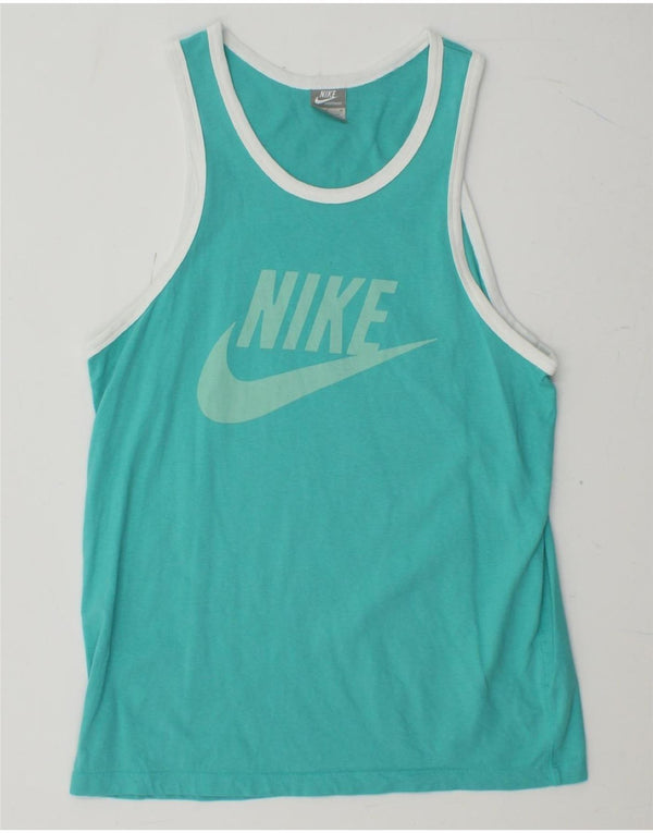 Canotta grafica da uomo NIKE Top in cotone turchese medio