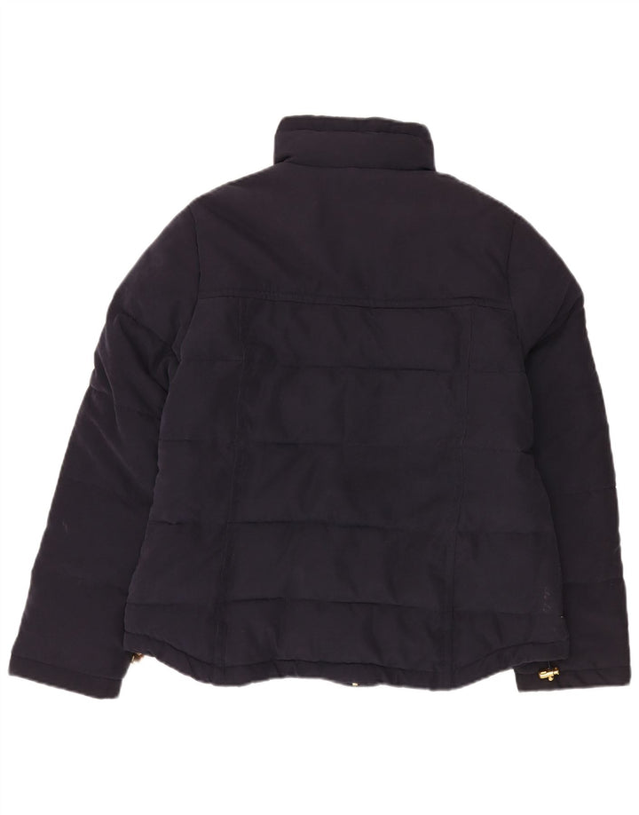 JOULES giacca imbottita da donna UK 14 grande poliestere blu navy