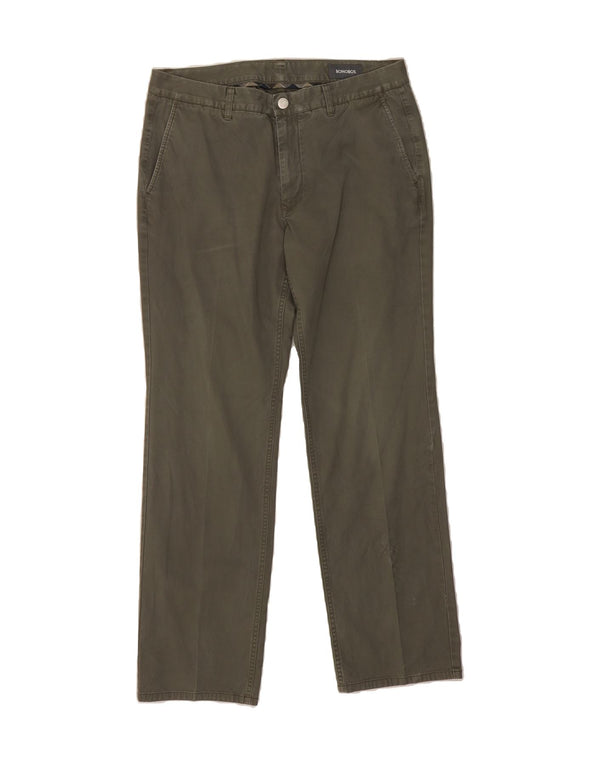 BONOBOS Mens Straight Chino Trousers W34 L32 Khaki Cotton