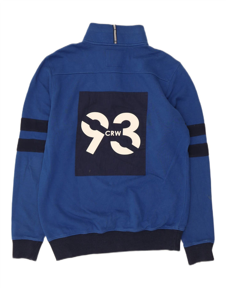Crew Clothing Felpa con grafica da uomo Maglione piccolo blu a blocchi di colore