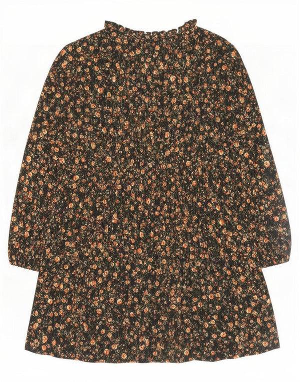 Abito a strati a maniche lunghe da donna Zara UK 14 medio nero floreale