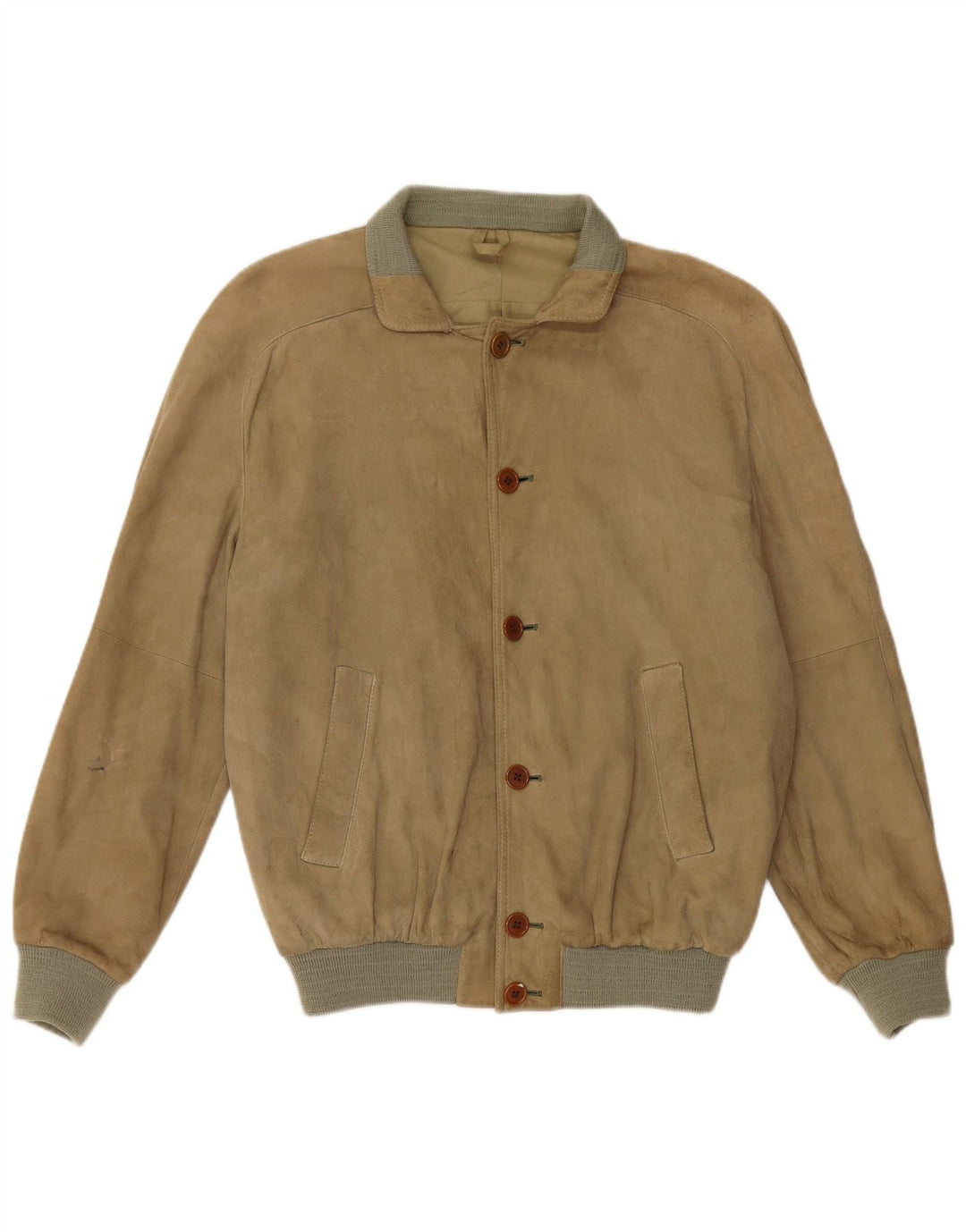 Giubbotto bomber in pelle scamosciata da uomo VINTAGE IT 48 Beige medio