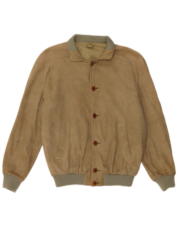 Giubbotto bomber in pelle scamosciata da uomo VINTAGE IT 48 Beige medio