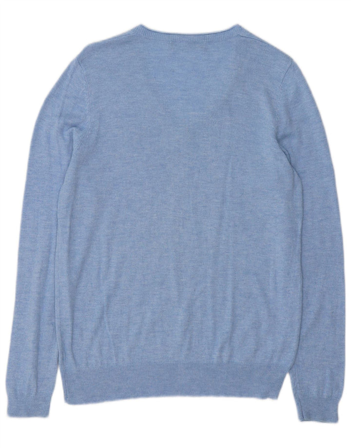 Maglione maglione con scollo a V da donna Marks & Spencer UK 14 Blu medio