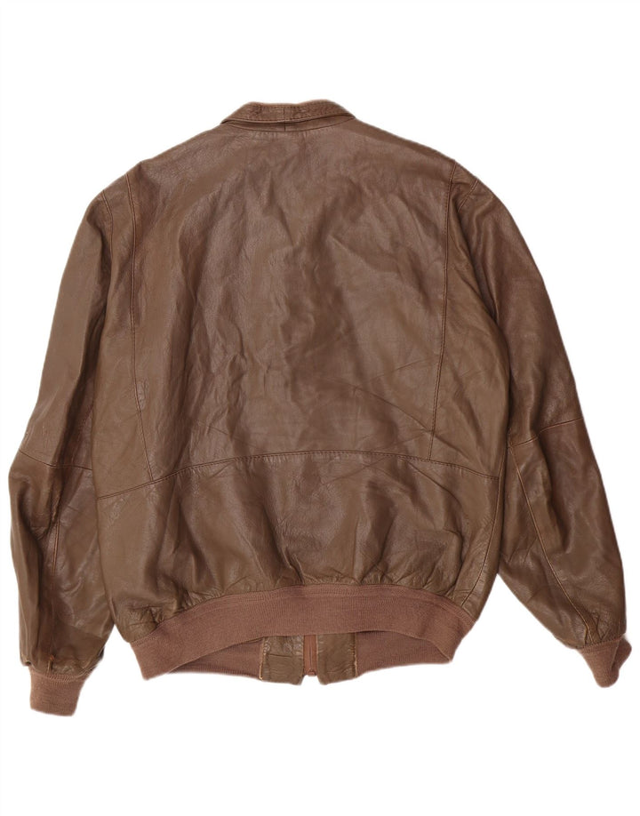 Giacca in pelle da uomo VINTAGE IT 54 2XL Marrone