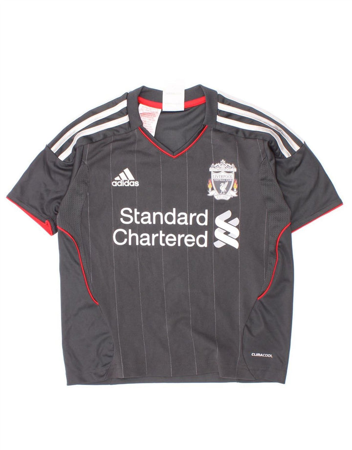 Maglietta grafica Adidas da ragazzo Liverpool 5-6 anni in poliestere grigio