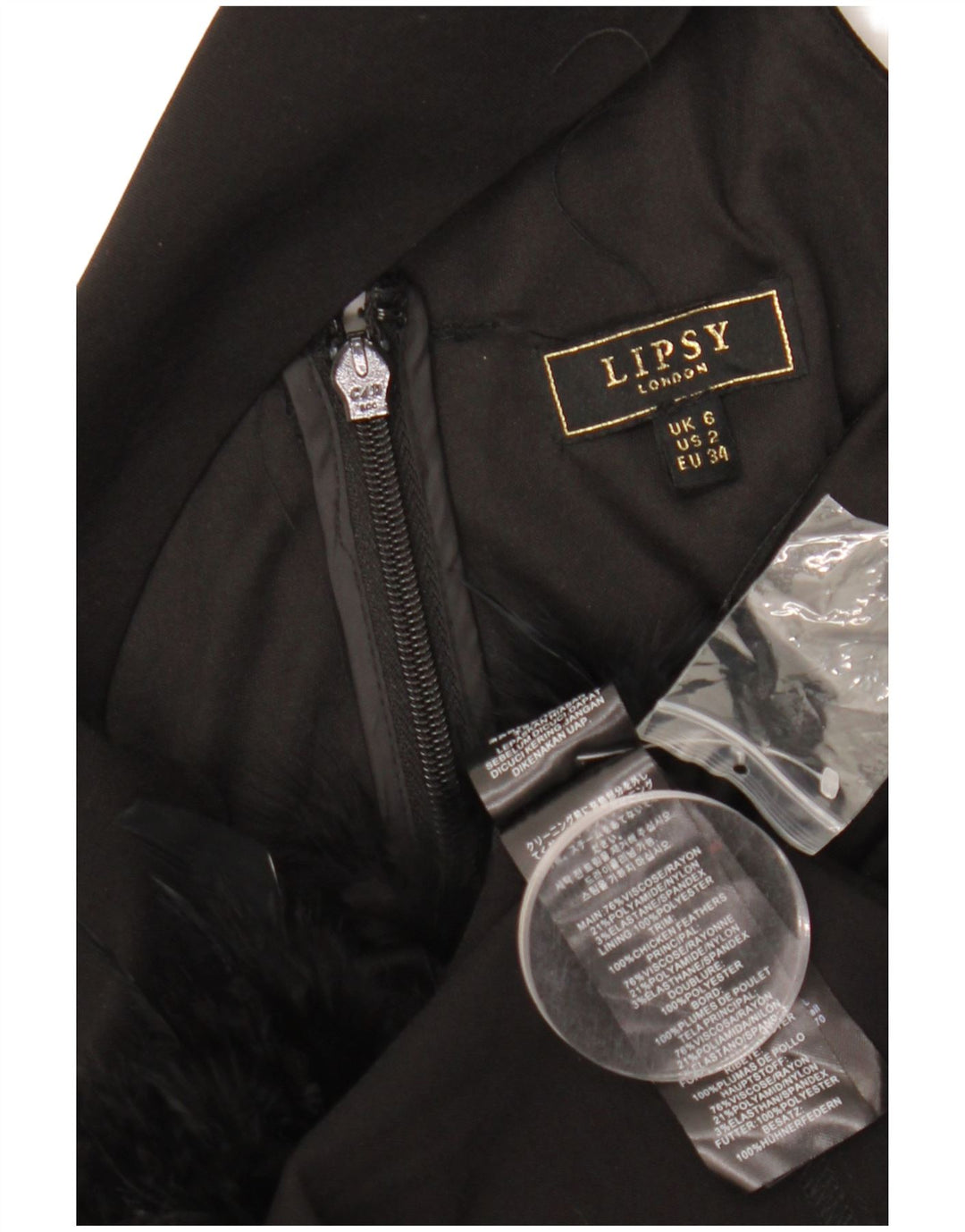 Abito Halter da donna Lipsy UK 6 XS viscosa nera