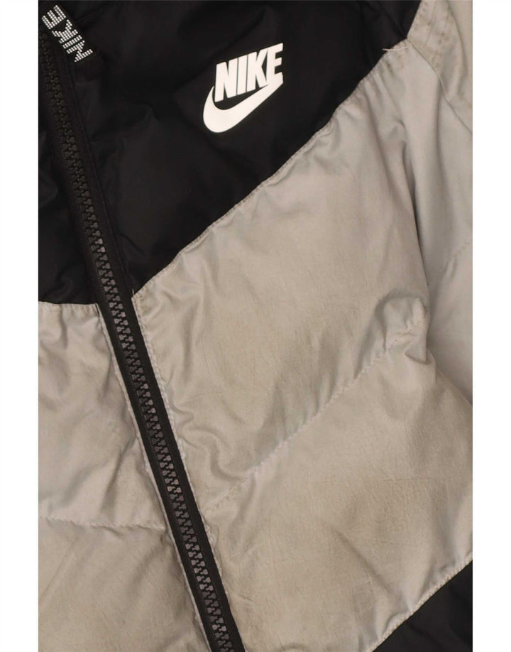 Giacca imbottita con cappuccio Nike da ragazzo 12-13 anni Large Black Colourblock