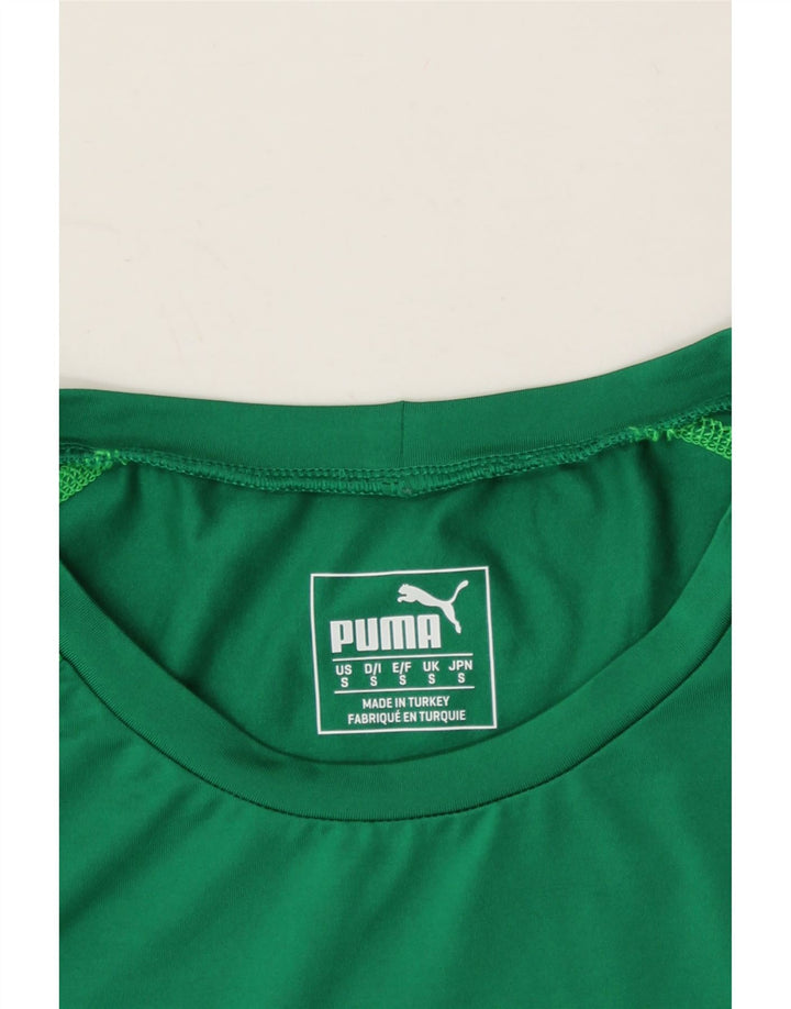 PUMA Womens T-Shirt Top UK 10 Small Green Polyester Vintage Puma and Second-Hand Puma from Messina Hembry 