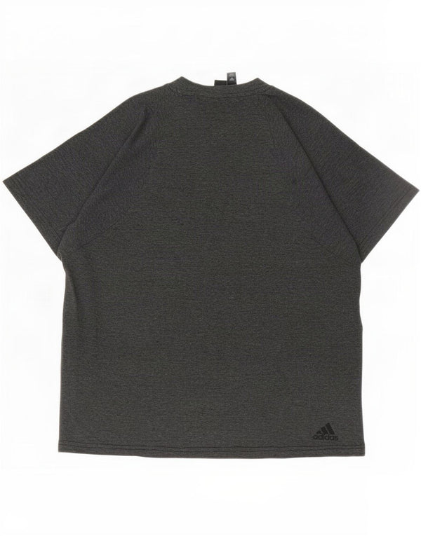 T-shirt grafica da donna Adidas Top UK 16/18 grande poliestere grigio