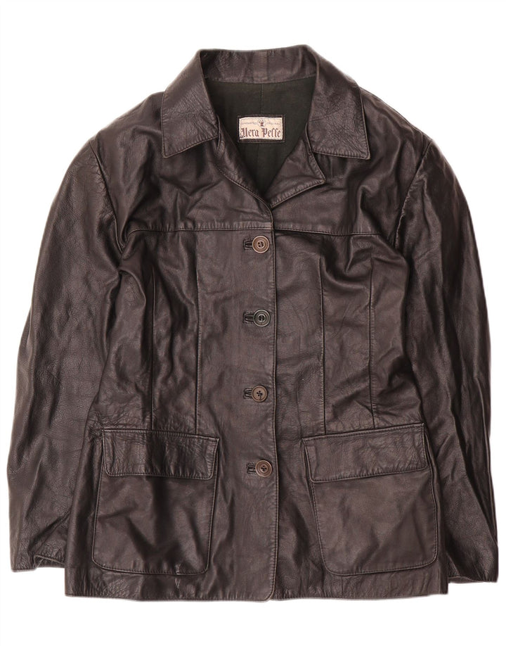 Giacca in pelle da donna vintage IT 48 XL in pelle nera