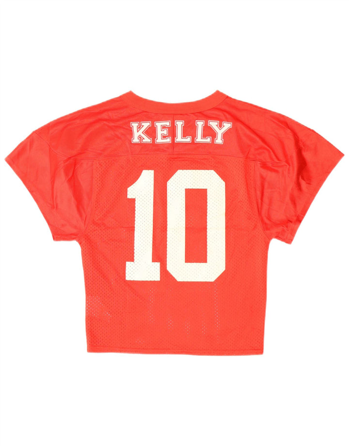 T-shirt grafica NIKE da donna corta UK 8 piccola rossa in poliestere