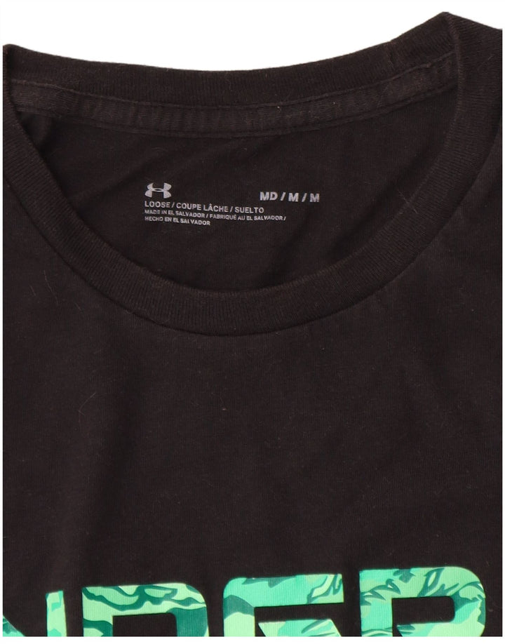 T-shirt grafica da uomo Under Armour Top in cotone nero medio