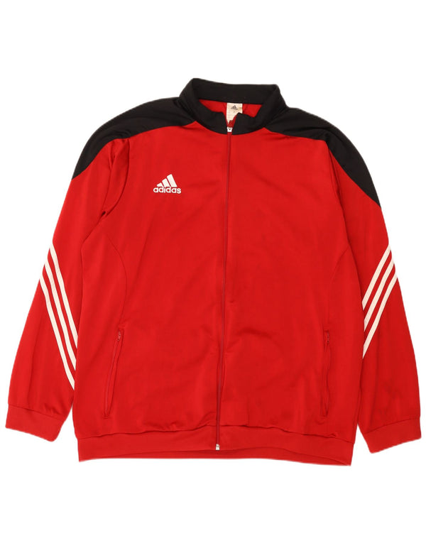 Giacca da tuta da uomo Adidas 2XL Poliestere color block rosso