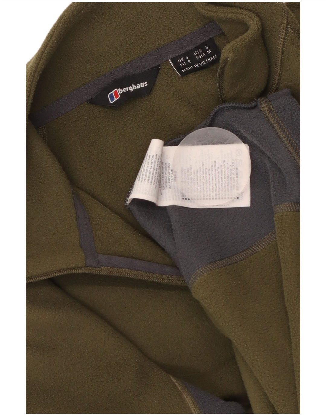 Maglione in pile da uomo con zip e collo BERGHAUS piccolo in poliestere color kaki