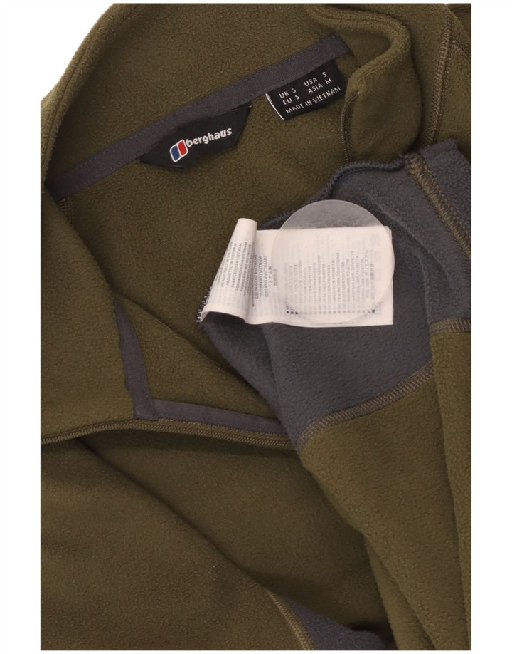 Maglione in pile da uomo con zip e collo BERGHAUS piccolo in poliestere color kaki